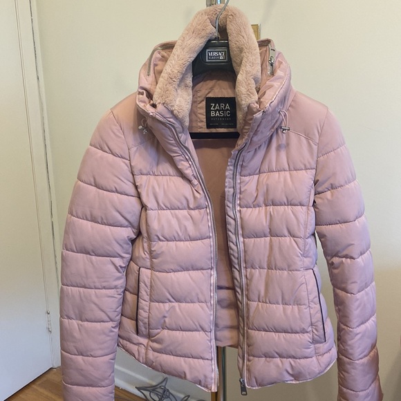 Zara jacket warm lining Inner Faux Fur Collar Inner Knit Zipped Cuffs - Picture 5 of 13